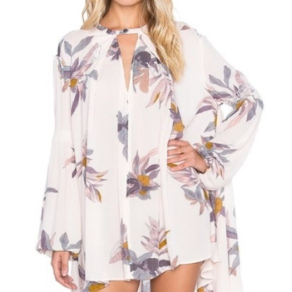 Free People Floral Tunic Top Dress Long Sleeve - Picture 12 of 12